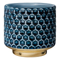 Bloomingville Petrol Stoneware Ceramic Planter - Crackle Glaze Pot