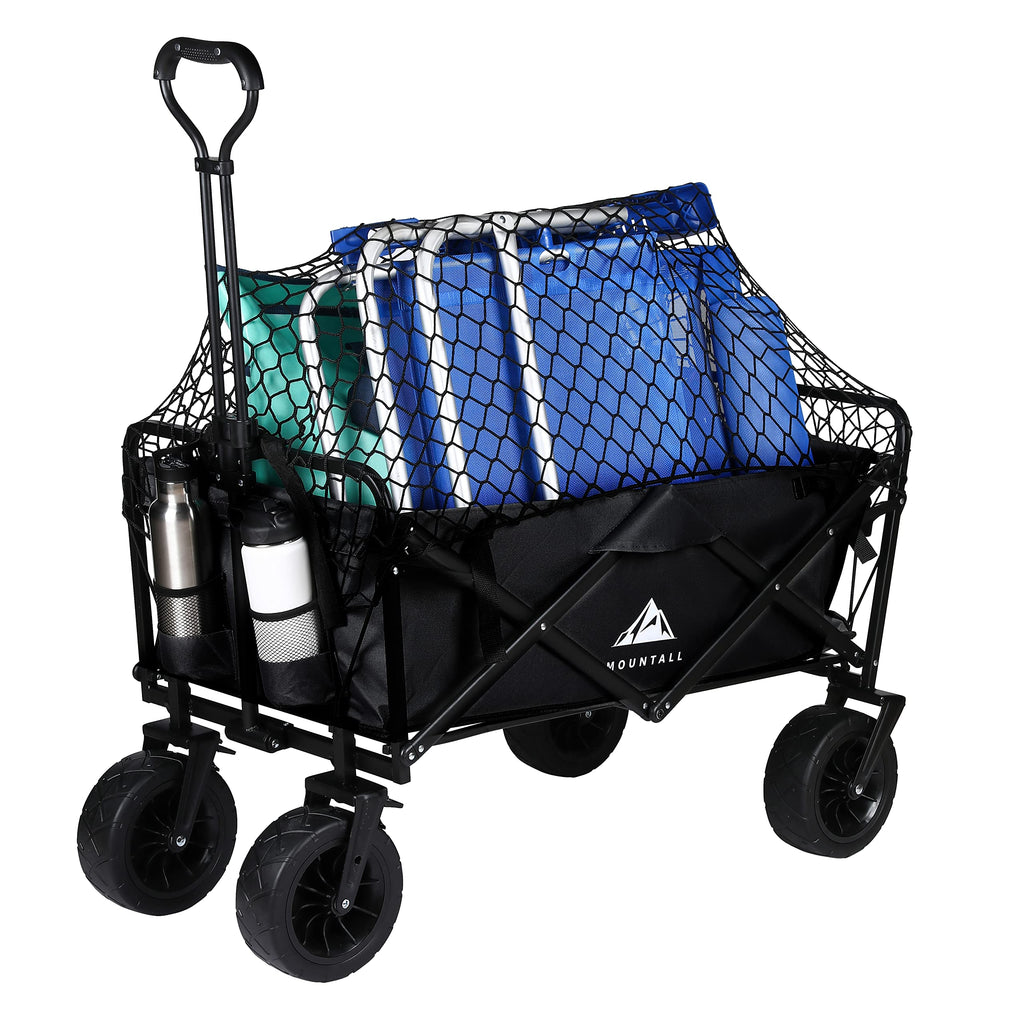 Jolof Store Heavy Duty Folding Wagon | All-Terrain Utility Cart - Black