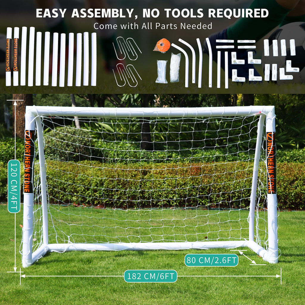 Northern Stone 6ft x 4ft All-Weather uPVC Portable Garden Football Goal