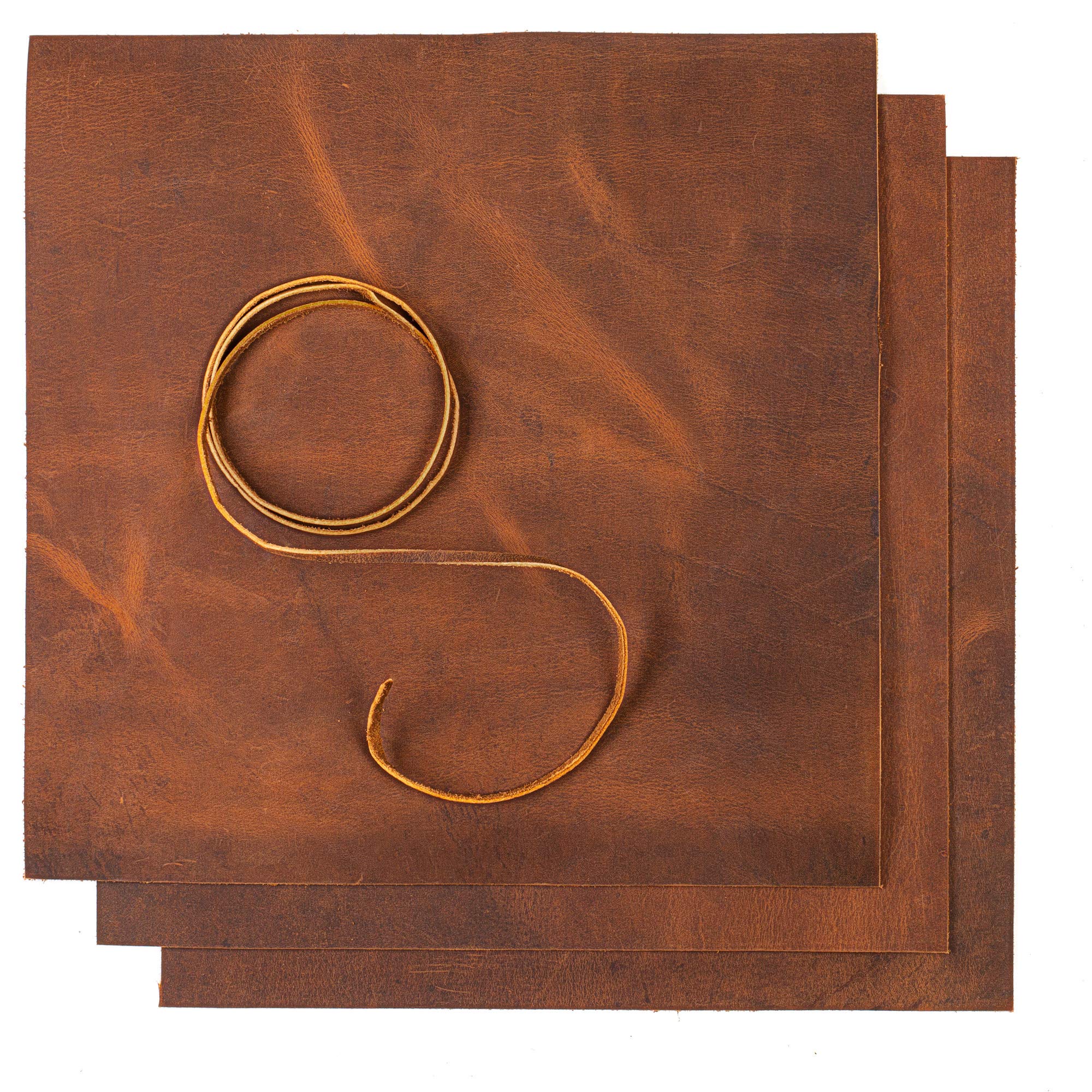 Wanderings Full Grain Buffalo Leather Sheets for Crafts, 12x12 Inch
