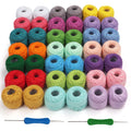 Kurtzy Cotton Crochet Yarn 42 Pack – Multicoloured Knitting Wool Set