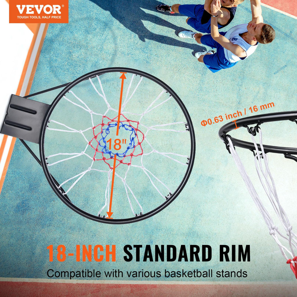 VEVOR 18" Basketball Rim – Heavy Duty Wall Mounted Hoop Replacement