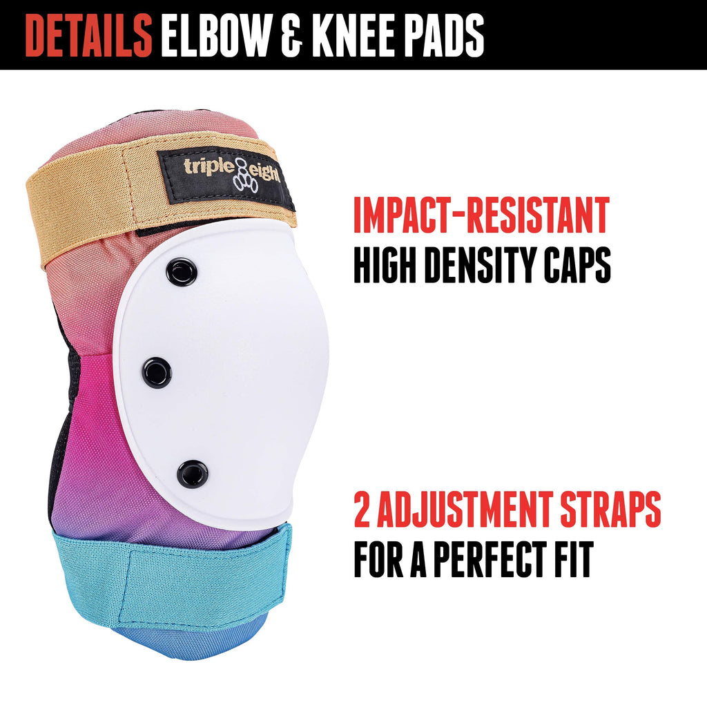 Triple 8 Saver Series 3-Pack Pad Set | Knee, Elbow & Wrist - Sunset