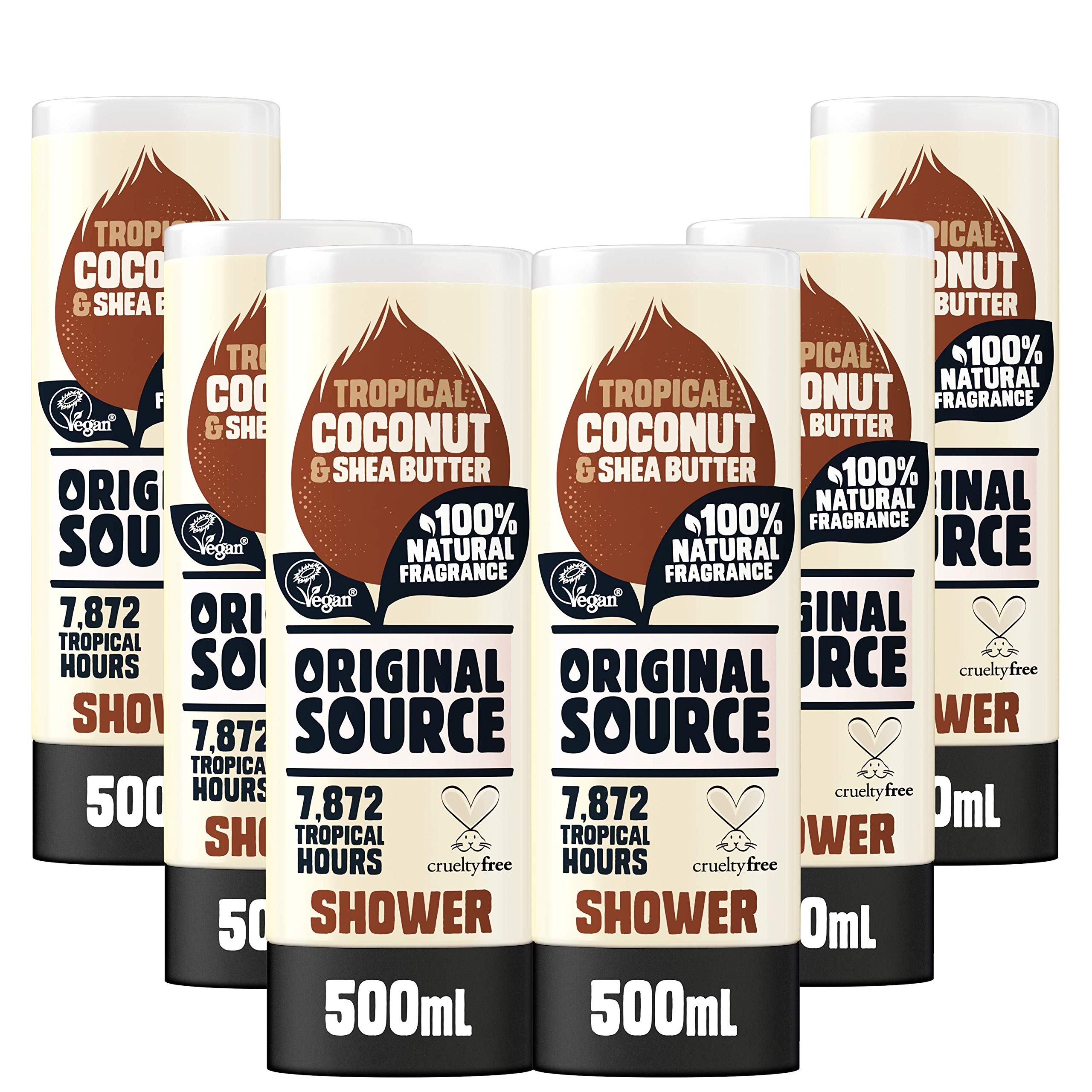 Original Source Coconut & Shea Butter Shower Gel - Vegan - 6 x 500ml