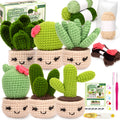 Karsspor Beginner Crochet Kit - 6 PCS Succulents with Video Tutorials