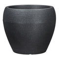 Scheurich Lineo Plant Pot - Black Granit Outdoor Planter - 40 cm