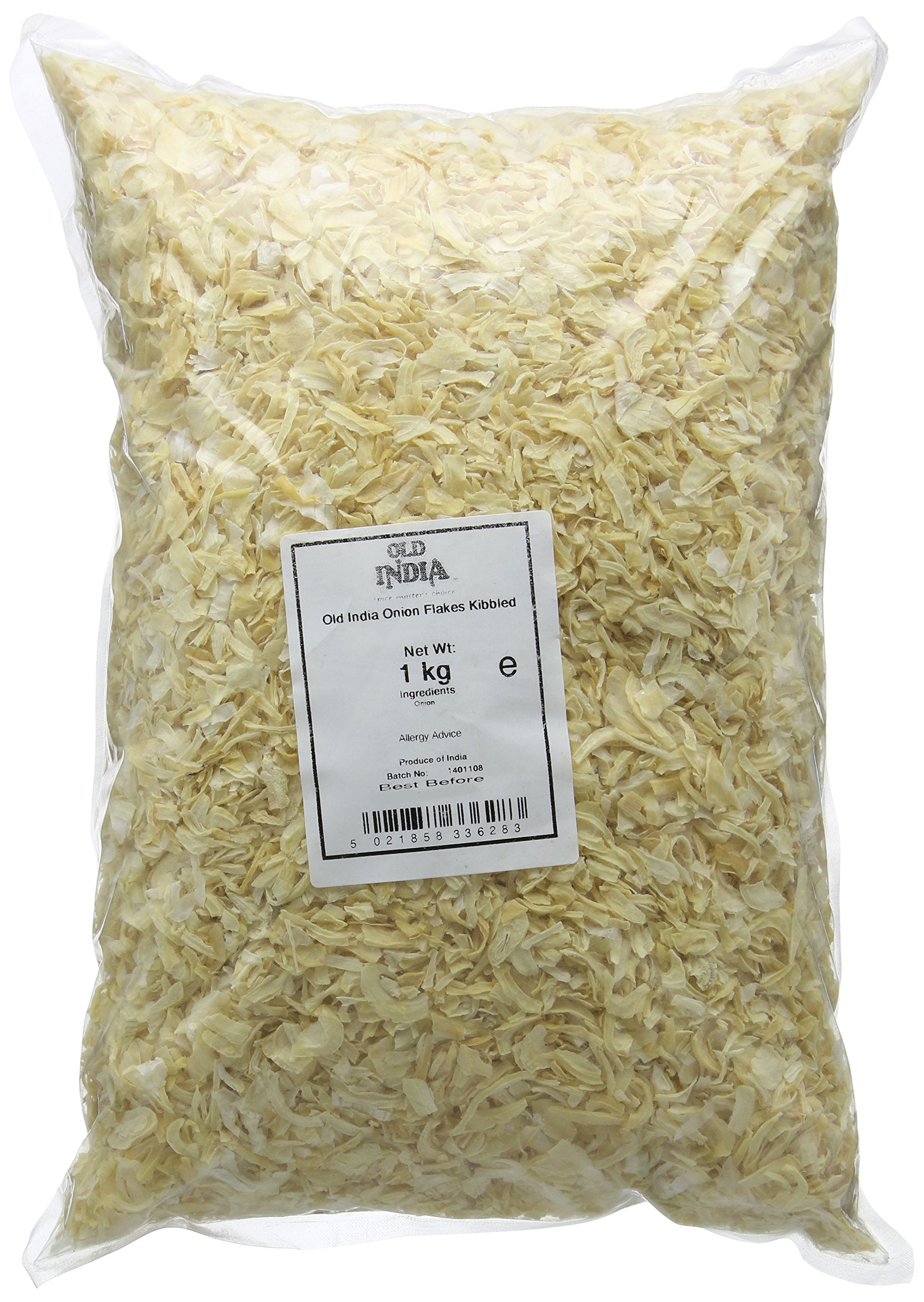Old India Onion Flakes Kibbled – Bulk Dried Seasoning Ingredients, 1kg