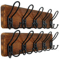 Dseap Coat Rack Wall Mounted - Heavy Duty Farmhouse Rustic Wall Coat Hanger with 5 Wire Hooks for Clothes Hat Jacket Towel, RusticWire, J1-5A - image 1