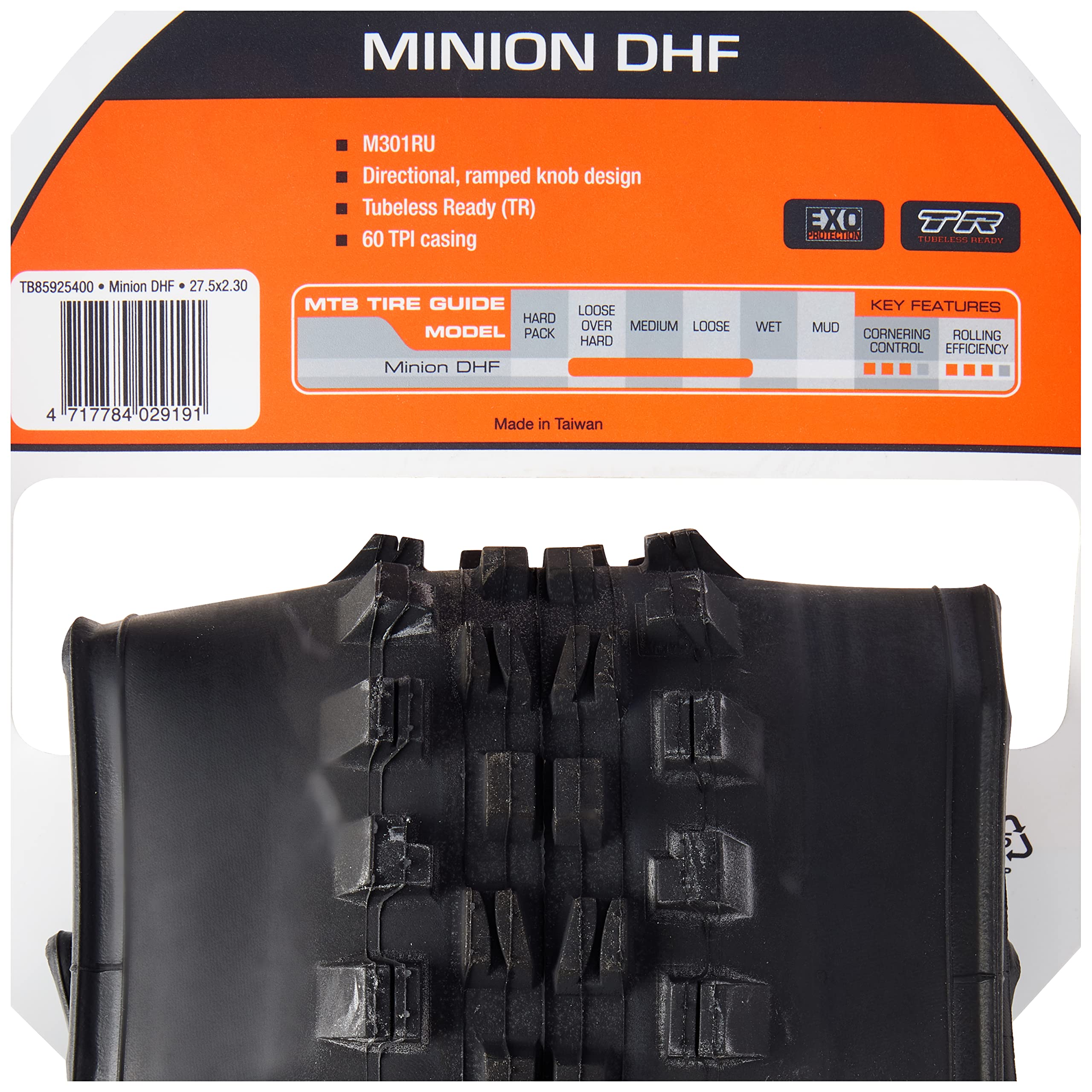 Maxxis Minion DHF MTB Tyre – 3C MaxxGrip Wire Bead 27.5 x 2.50