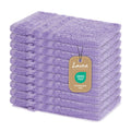 Elena Terry Towel Washcloths - 100% Cotton Lavender 10-Pack