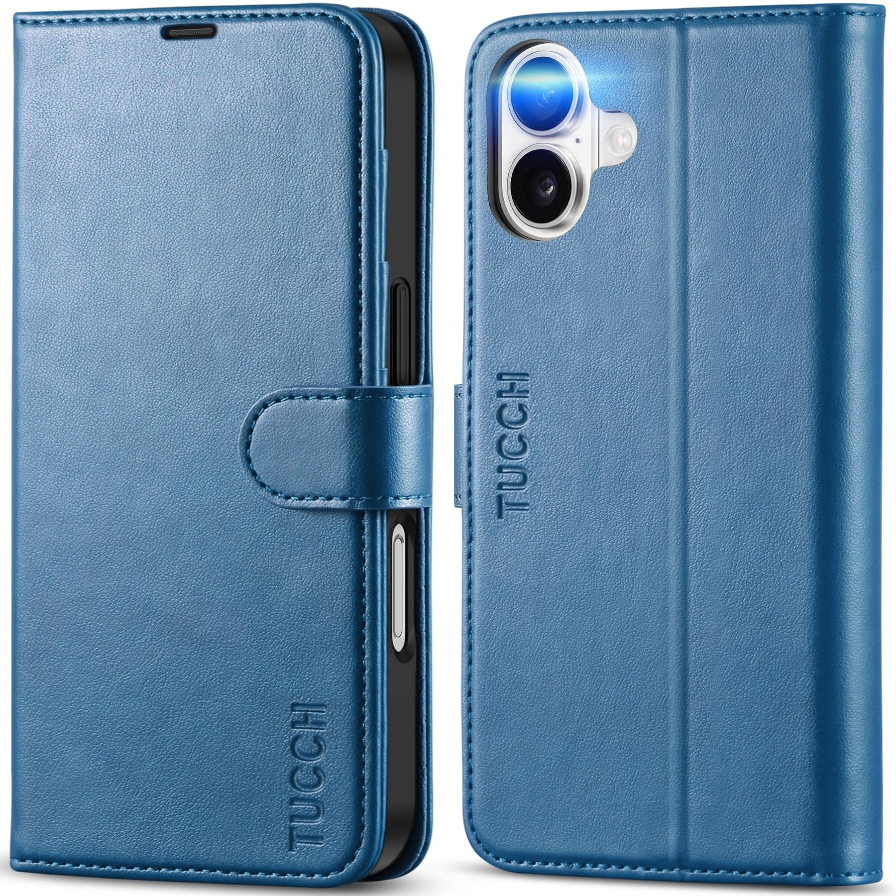 TUCCH iPhone 16 Wallet Case – RFID Blocking Leather Flip Folio Cover