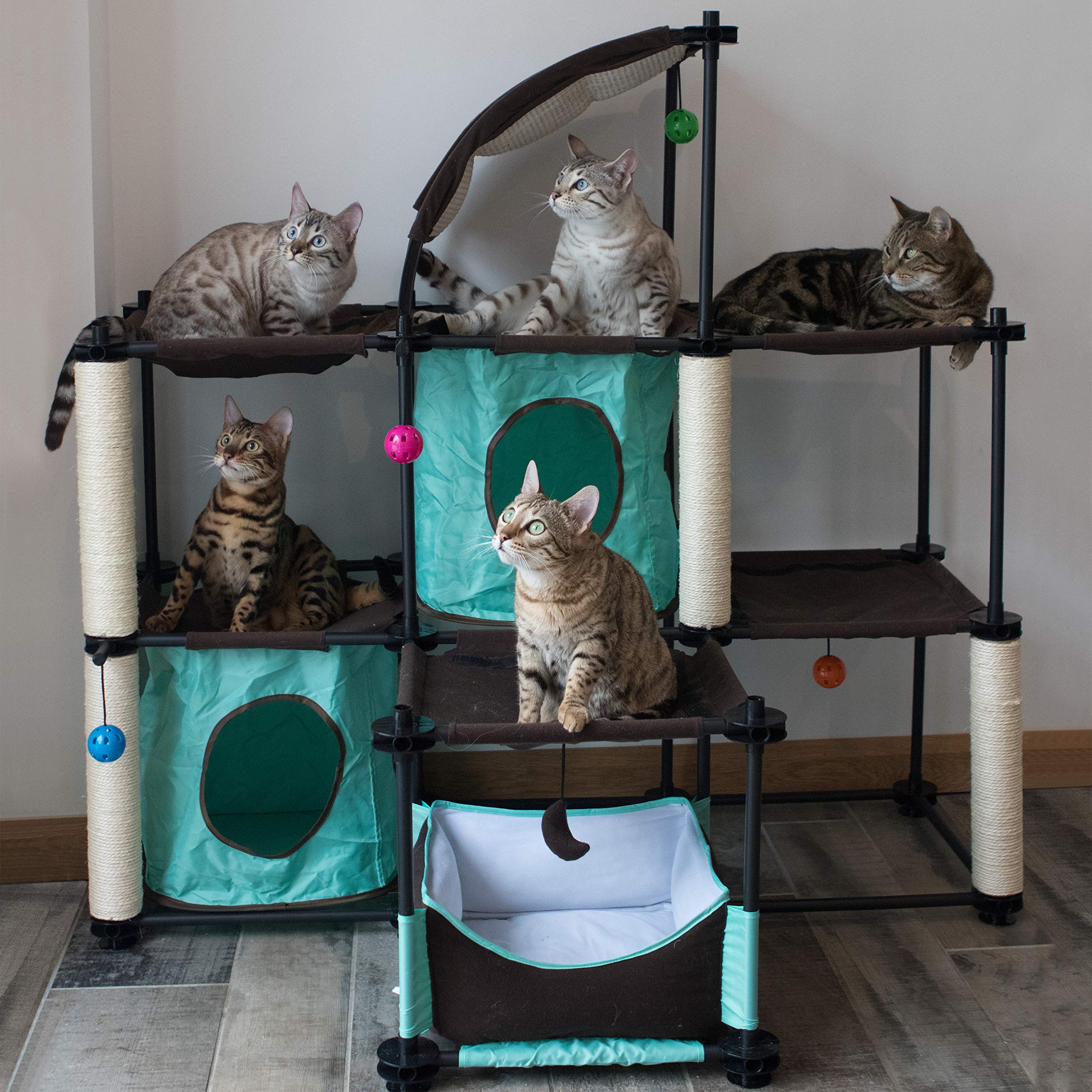 Kitty City Mega Kit Modular Cat Furniture - Indoor/Outdoor Condo & Sleeper