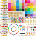 Mactoou 12000+ PCS Bracelet Making Kit | 24 Color Clay & Glass Seed Beads