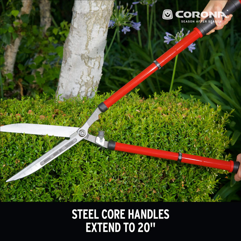 Corona Hedge Shear – 10" Carbon Steel Blade with Extendable Handles