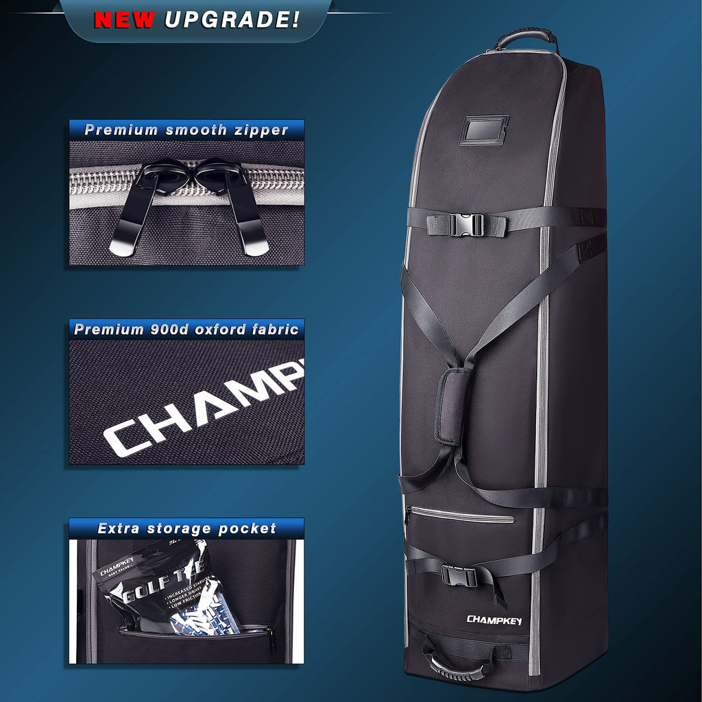 CHAMPKEY Soft-Padded Golf Travel Bag | 1200D Oxford Fabric – Grey