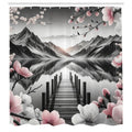 Abakuhaus Lake Shower Curtain | Waterproof Fabric Decor | Grey Blush