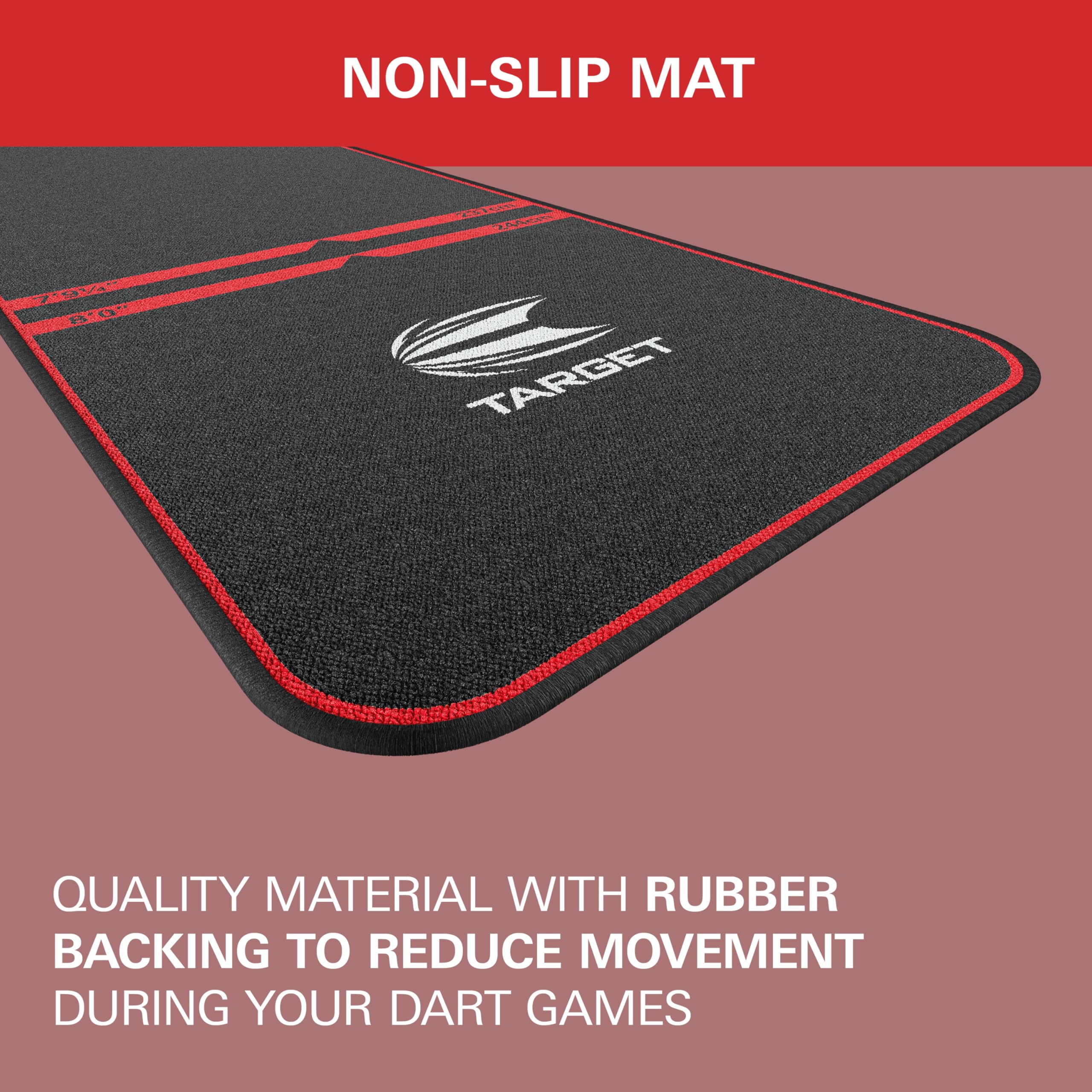 Target Darts World Champion Oche Mat - Non-Slip Carpet for Steel & Soft Tip