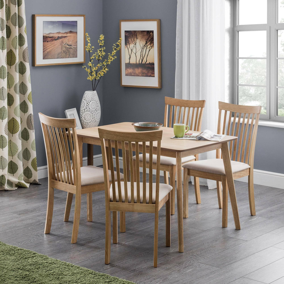 Julian Bowen Boden Dining Table for 4, Oak Effect - H75 x W118 x D77cm - image 3