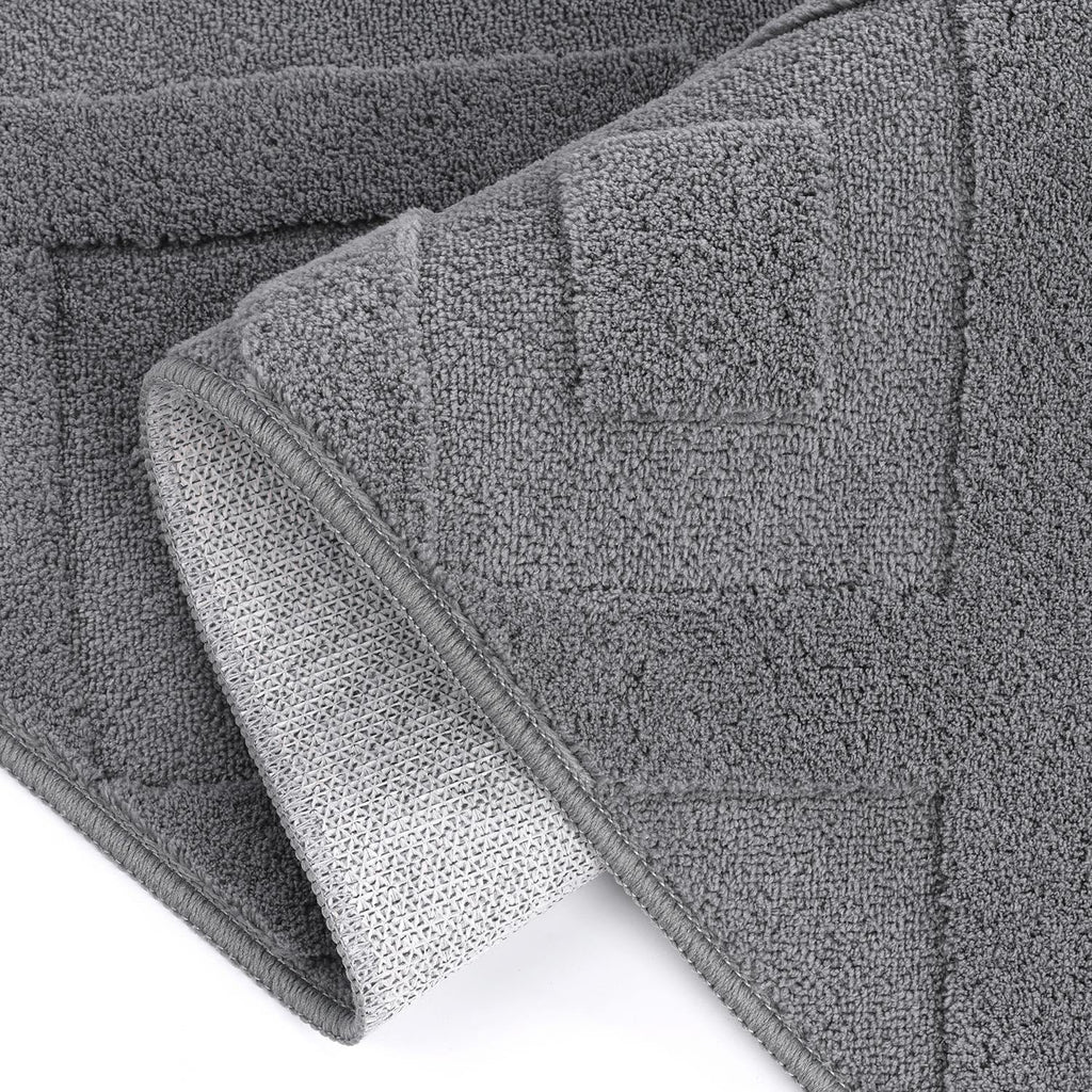 SHACOS Washable Grey Area Rug – 120x160cm Soft Shaggy Geometric Carpet
