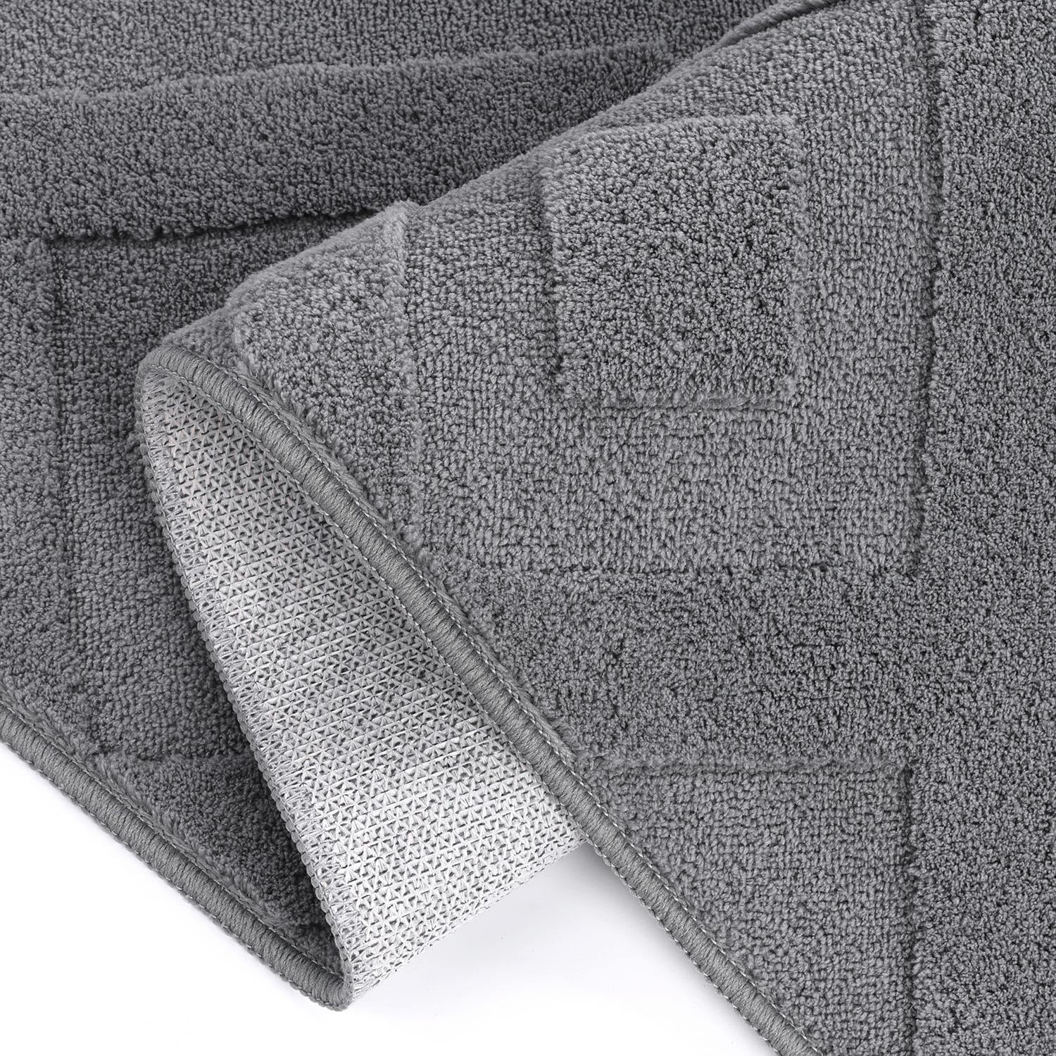 SHACOS Washable Grey Area Rug – 120x160cm Soft Shaggy Geometric Carpet