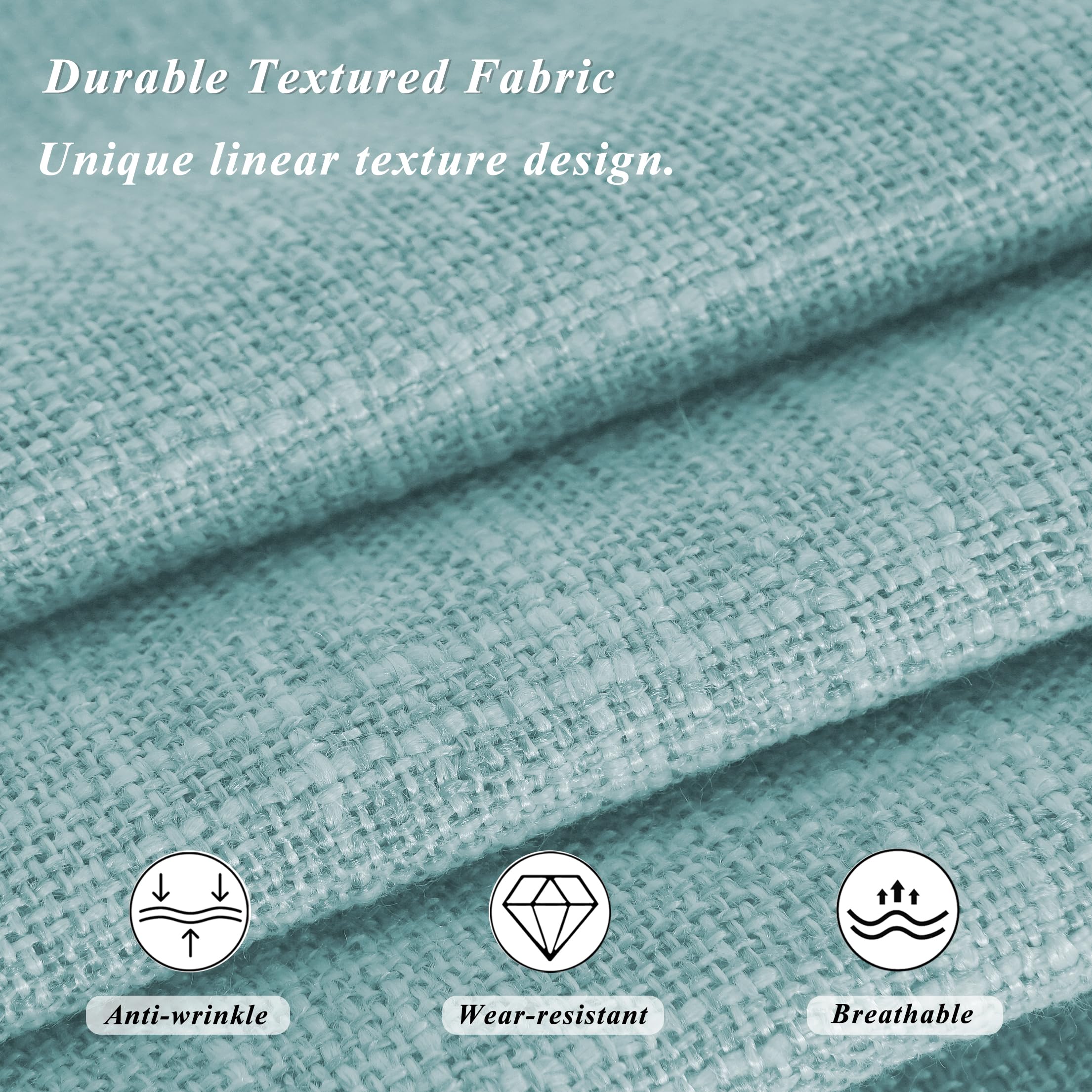 FlyGulls Non-Slip Dining Chair Cushions - Set of 4 Tufted Faux Linen Pads