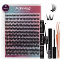 MayHug 3D Wispy Cluster Lashes Kit | 144Pcs C Curl Individual Eyelashes