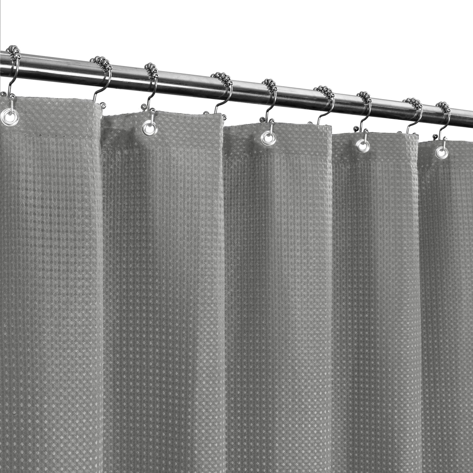 Barossa Design Extra Long Waffle Weave Shower Curtain | 96" Gray