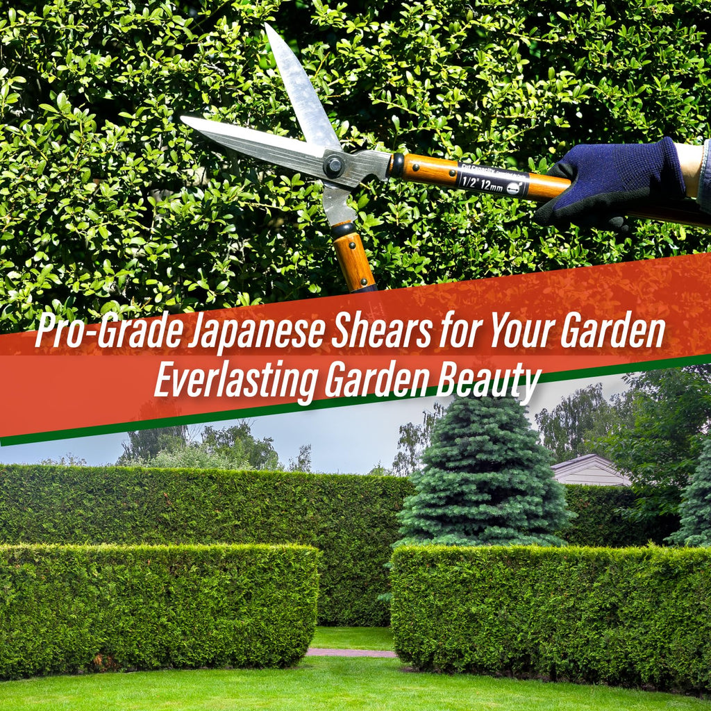 SUIZAN Japanese Hedge Shears – 540mm Professional Steel Garden Clippers
