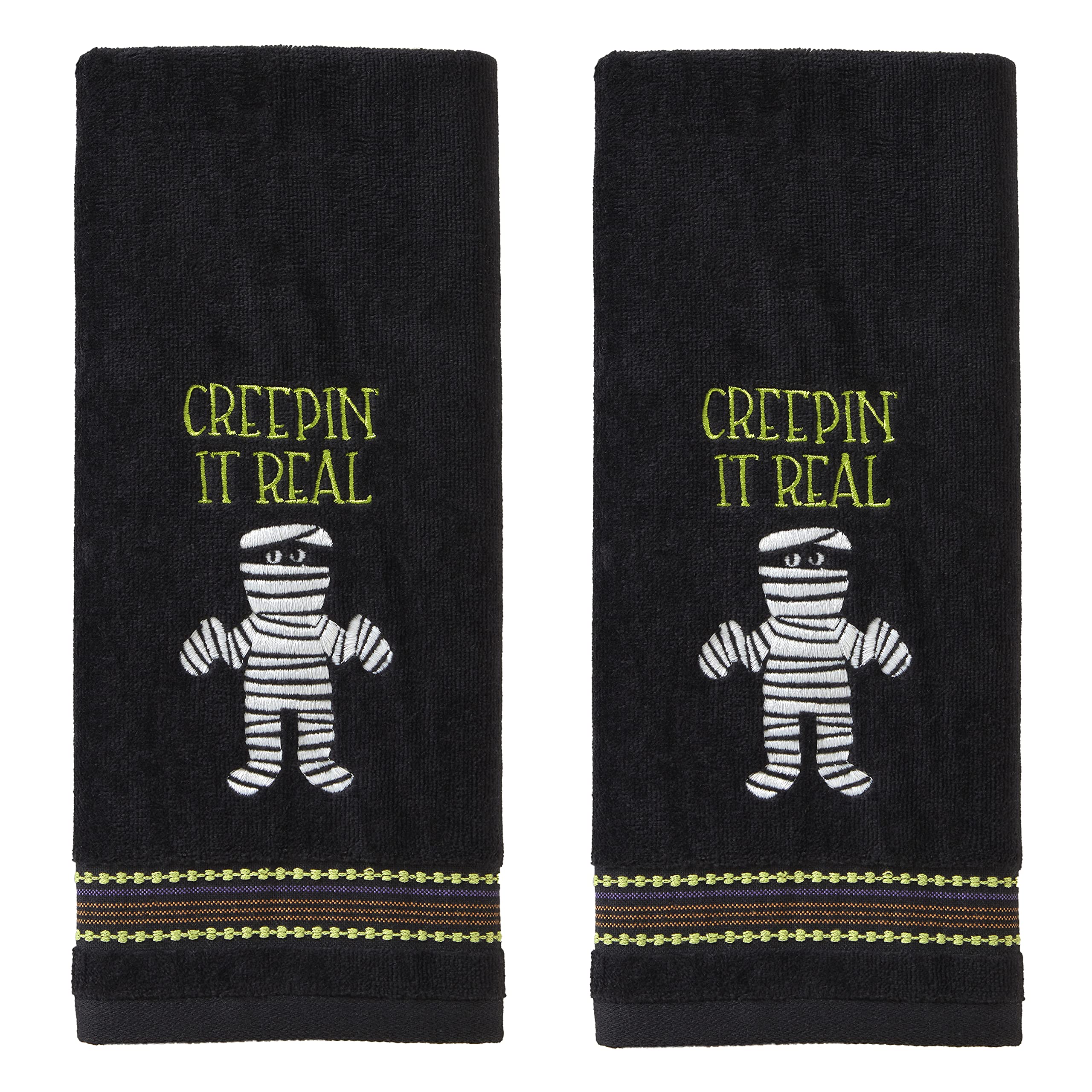SKL Home Glow in The Dark Mummy Hand Towel Set | 100% Cotton - 2 Pack