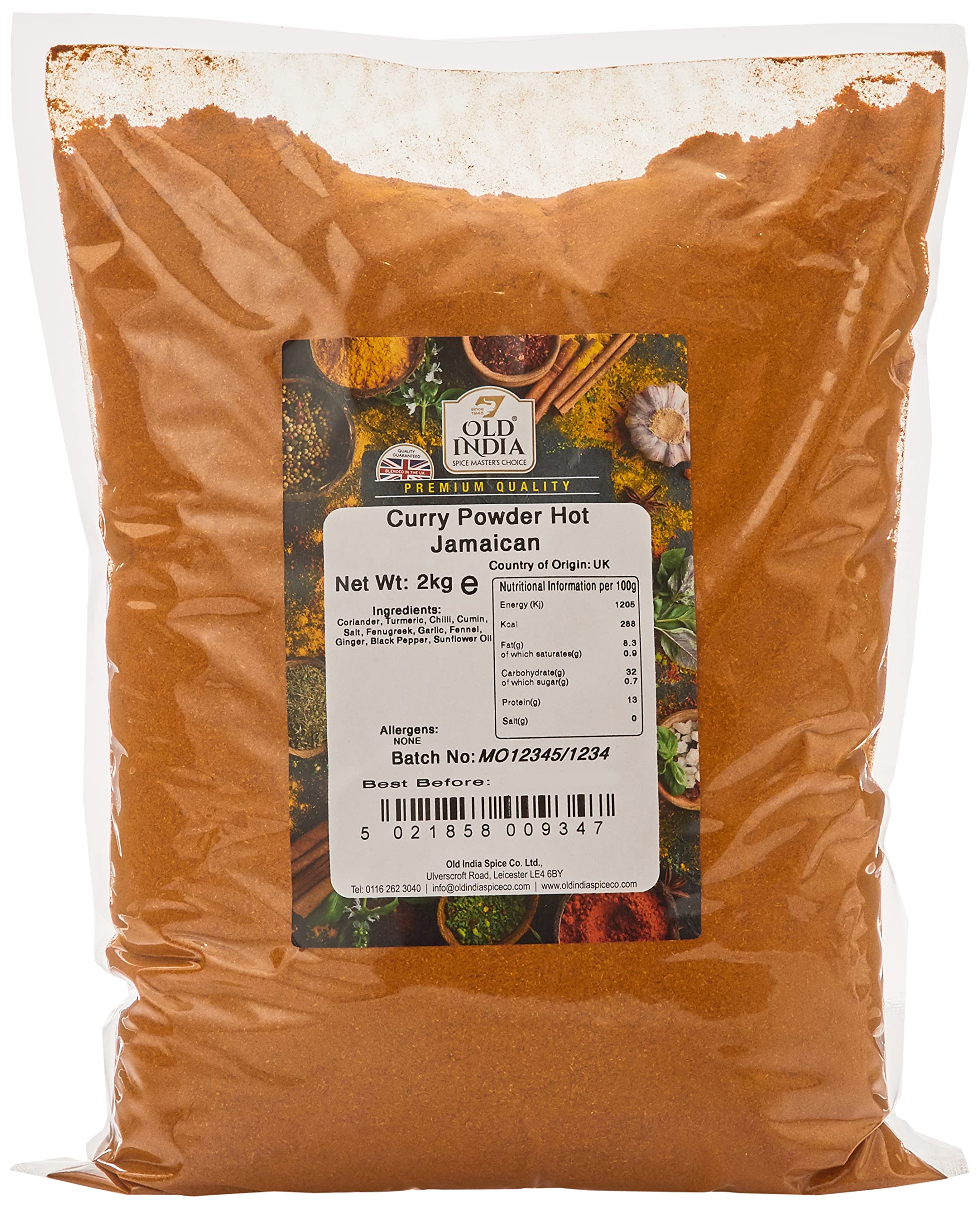 Old India Hot Jamaican Curry Powder – Bulk 2kg Cooking Seasoning