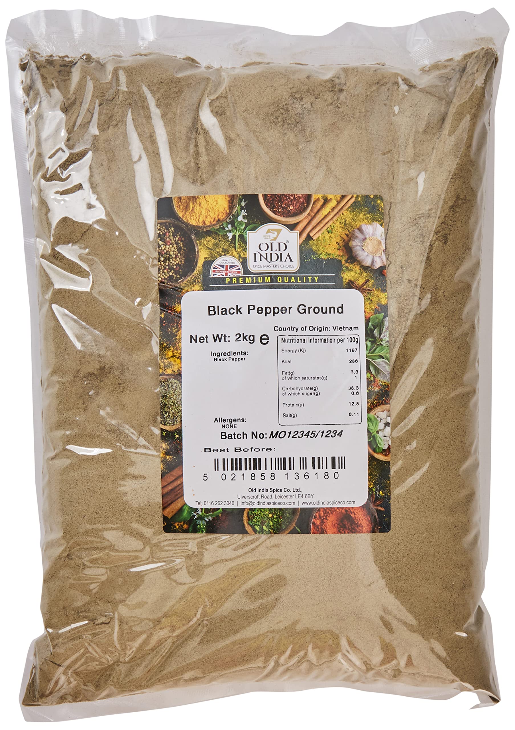 Old India Ground Black Pepper – Bulk Gourmet Kitchen Spice, 2kg