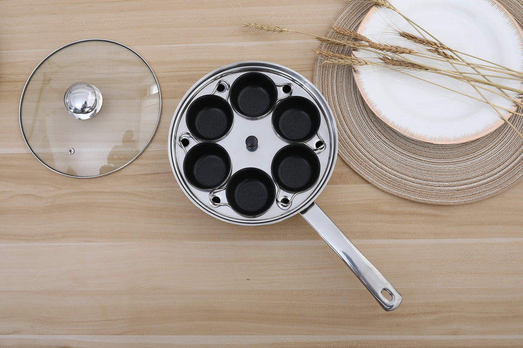 6-Cup Stainless Steel Egg Poacher Pan for Induction