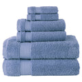BERIBO 100% Turkish Cotton Towel Set | 6-Piece 620 GSM Serenity Blue
