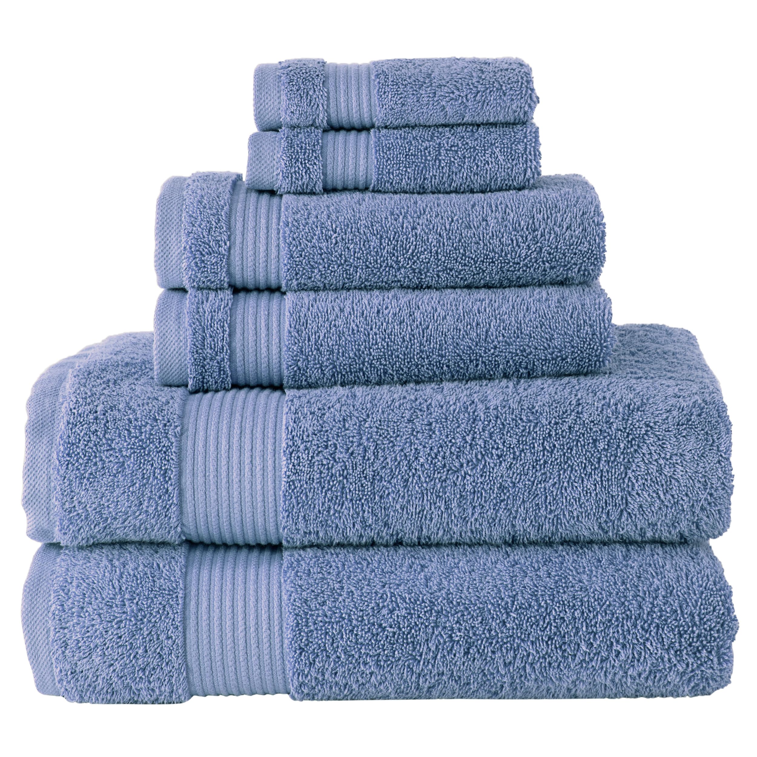 BERIBO 100% Turkish Cotton Towel Set | 6-Piece 620 GSM Serenity Blue