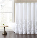VCNY Home Melanie White Ruffle Shower Curtain - 72x72 Polyester