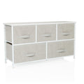 hjh LIVING FOLDAR Chest of Drawers - 5 Fabric Drawers, Metal Frame, Grey