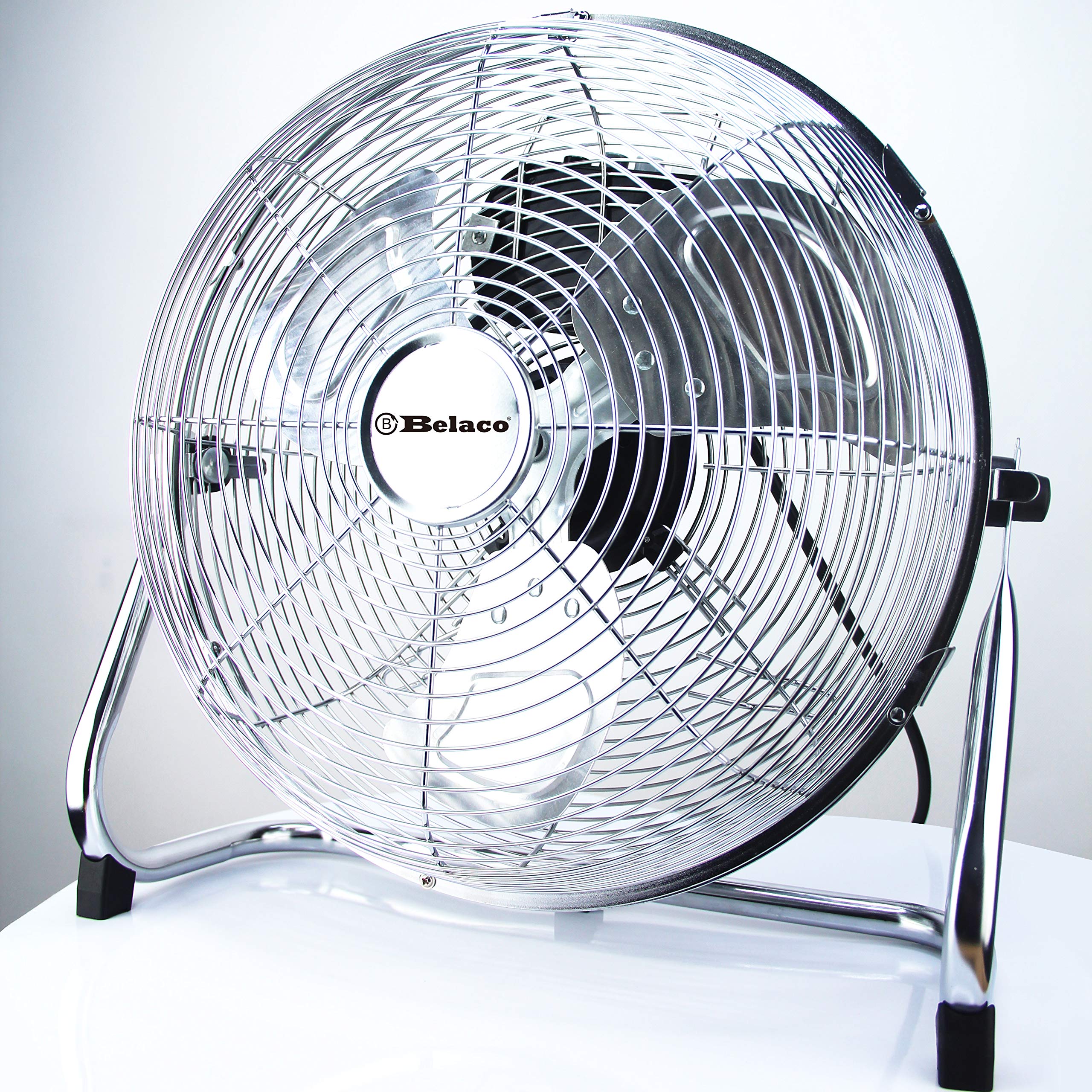 12" High Velocity Metal Floor Fan | 3-Speed Chrome Industrial