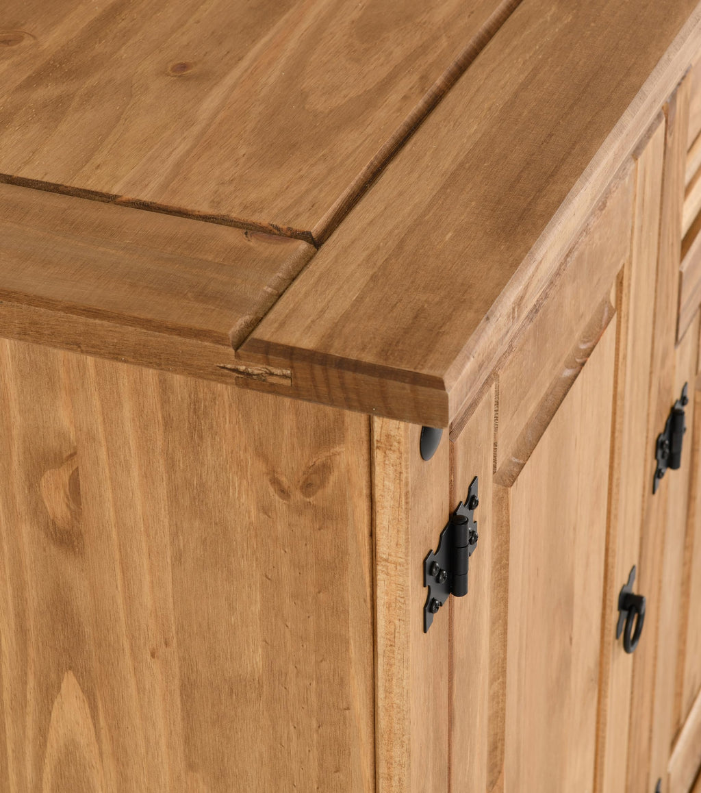 Seconique Corona 4 Door 1 Drawer Sideboard in Distressed Waxed Pine - image 3