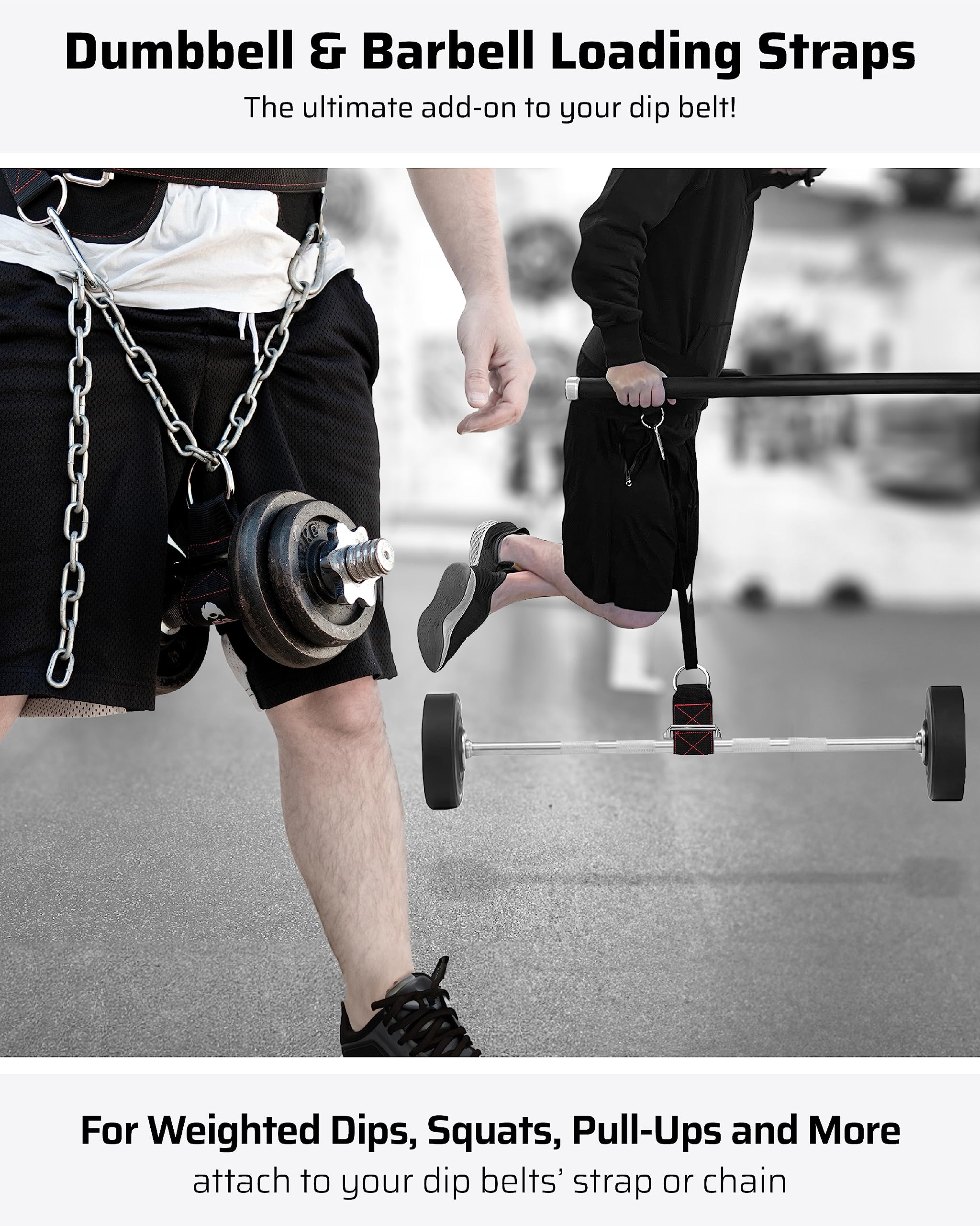 THEFITGUY Heavy Duty Dumbbell & Barbell Loading Straps for Dips