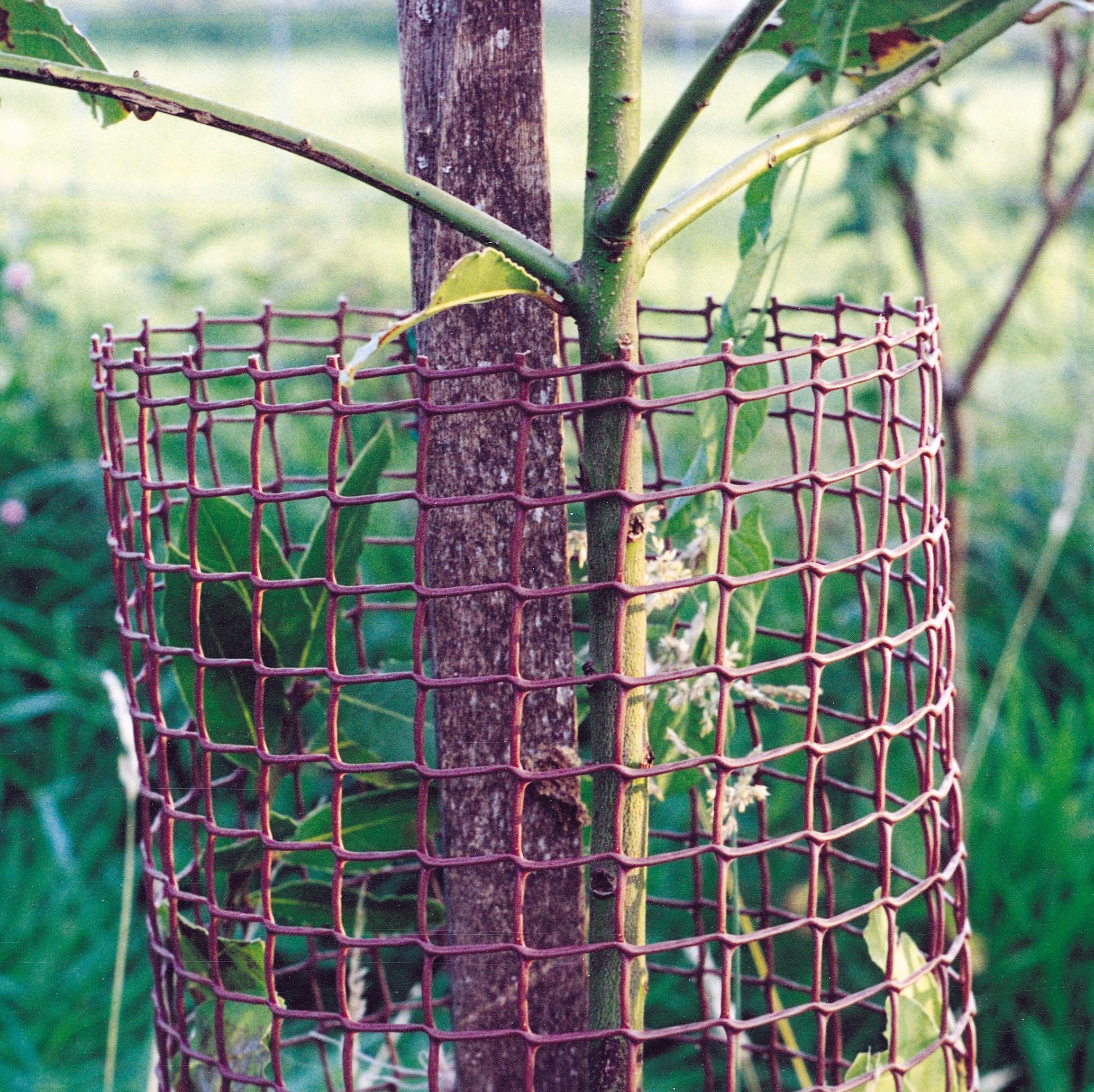 Tildenet Brown Plastic Garden Mesh - 50mm Netting for Fencing, 0.5 x 20m