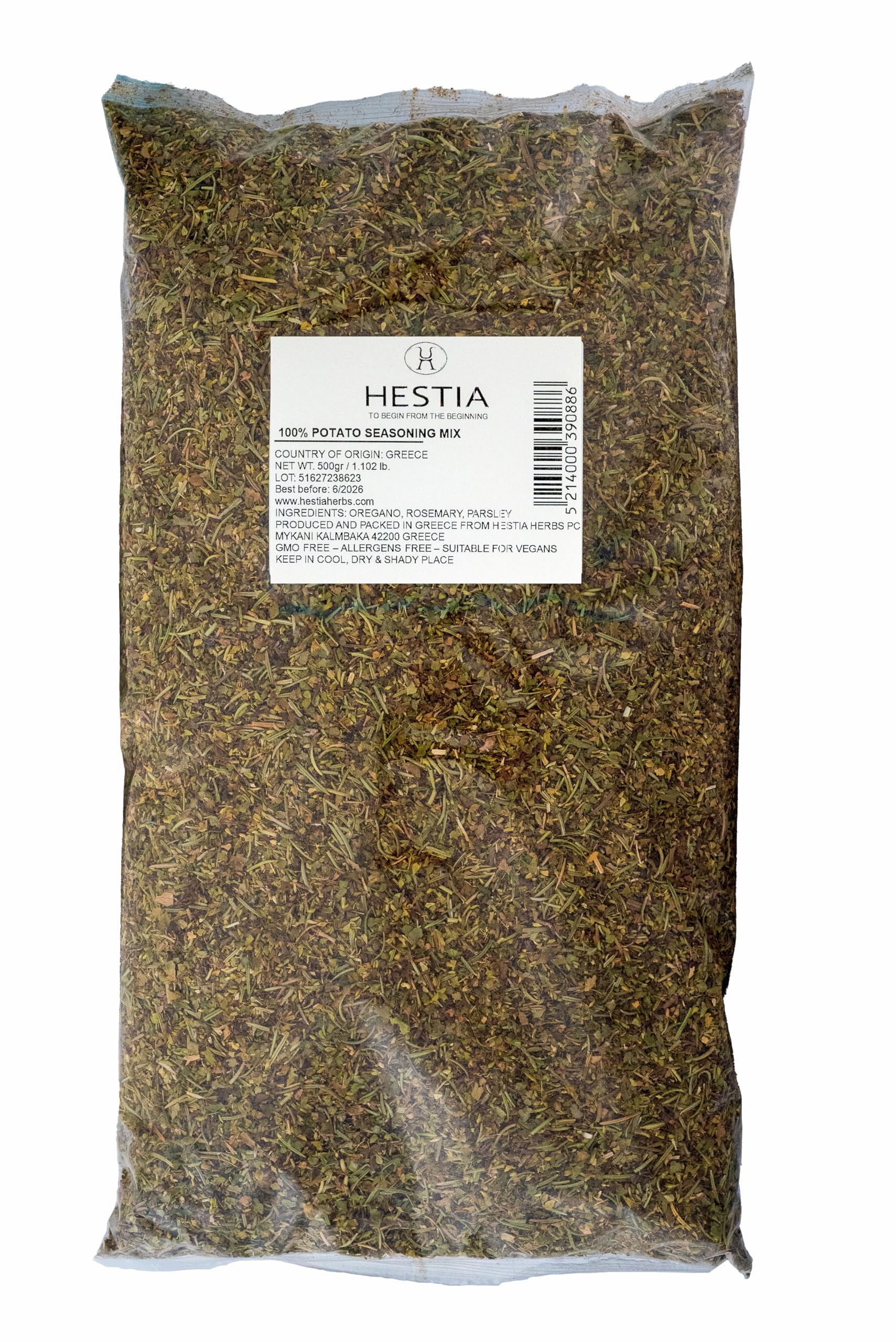 Hestia Herbs Greek Potato Seasoning Mix - Mediterranean Herb Blend, 500g