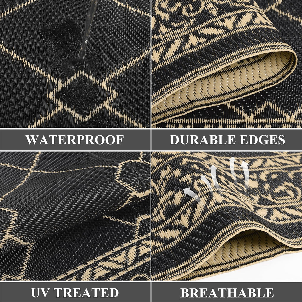 Enyhom Reversible Outdoor Rug | 150x240cm Waterproof Plastic Patio Mat