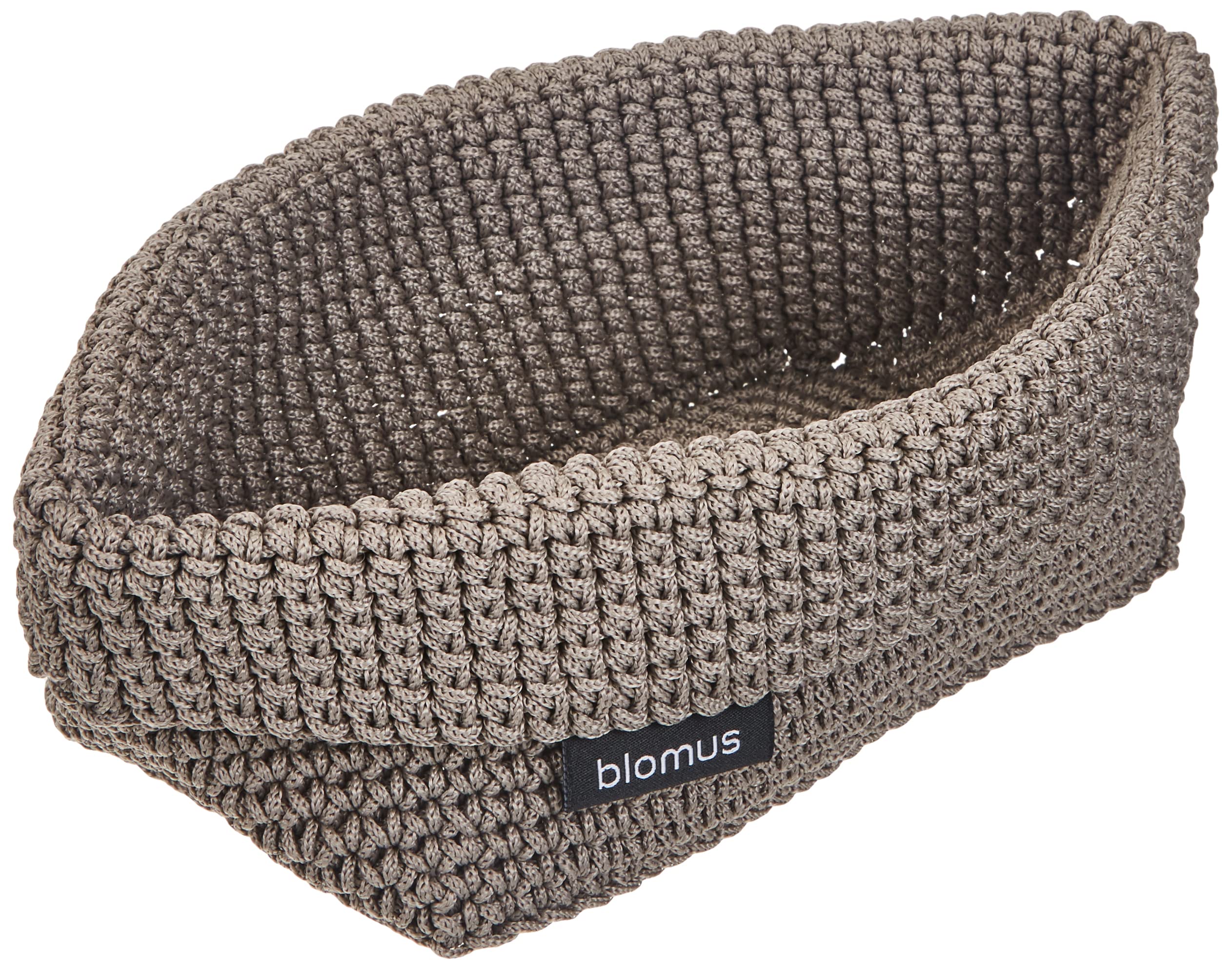Blomus Crochet Storage Basket – Modern Synthetic Fibre Decor, Taupe, Large