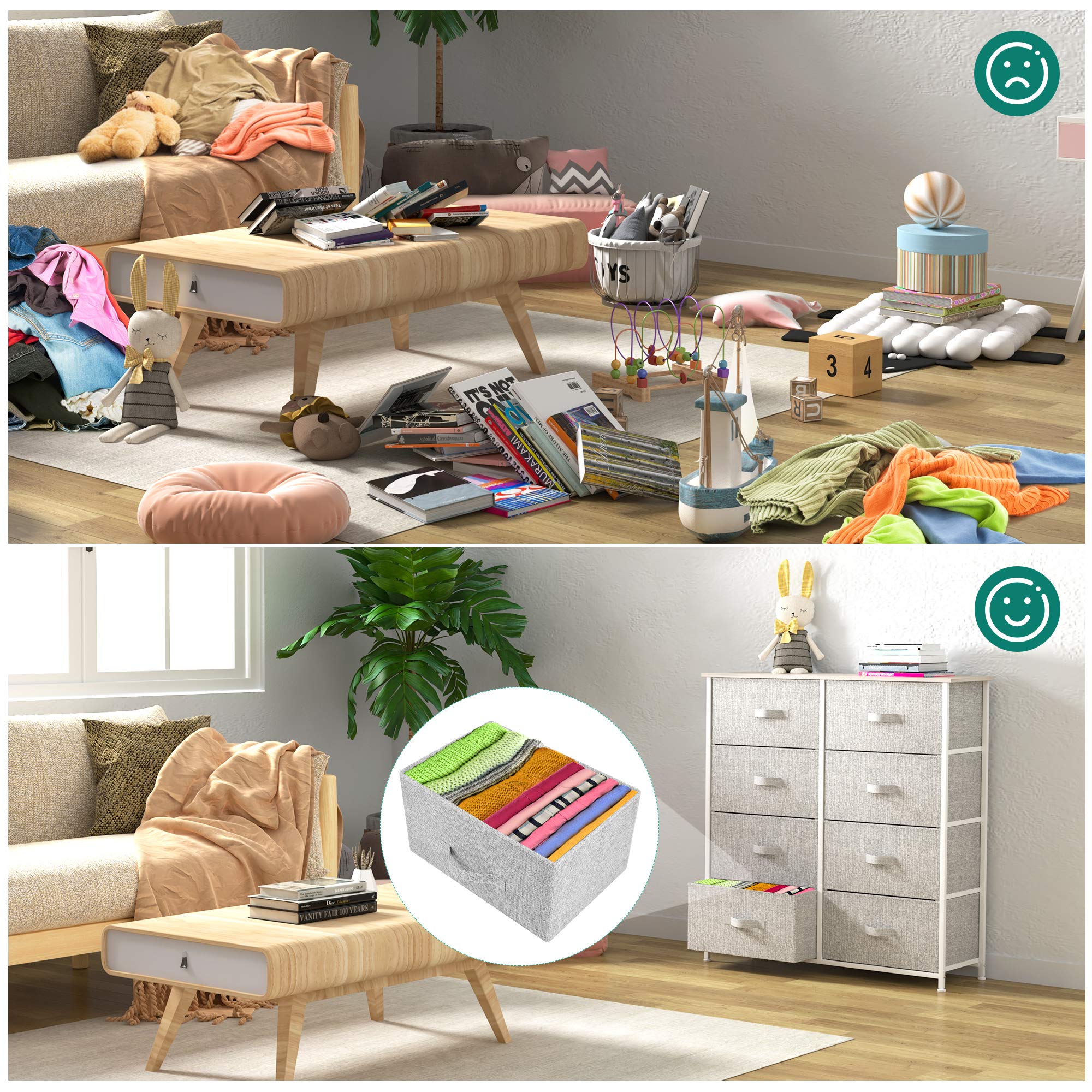 YITAHOME 8-Drawer Fabric Dresser | Chest of Drawers with Wood Top