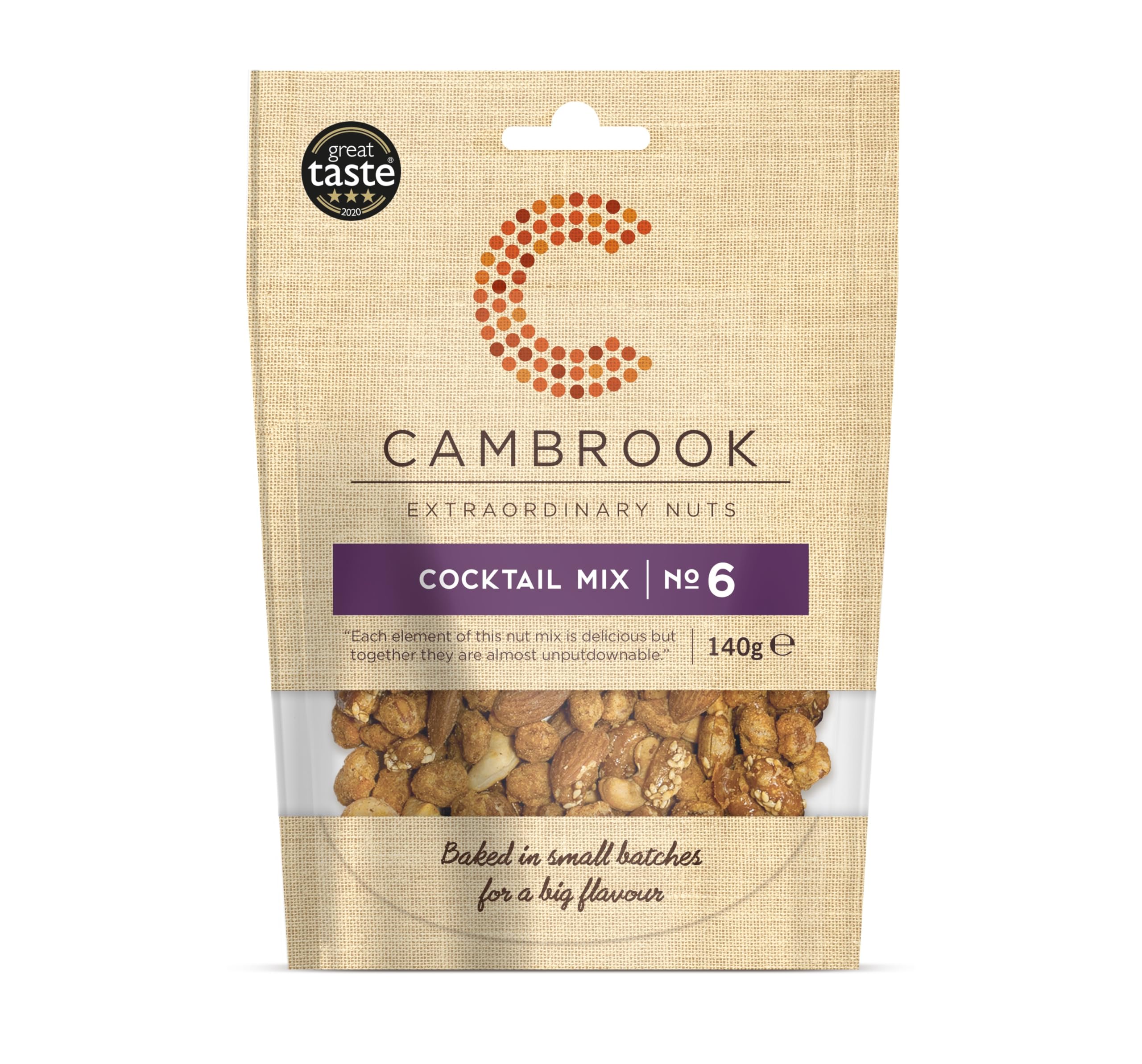 Cambrook Mix 6 Gourmet Bar Snacks – 140g Bags, Pack of 10