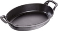 STAUB Oval Roasting Dish – 24 cm Enamelled Cast Iron, Graphite Grey