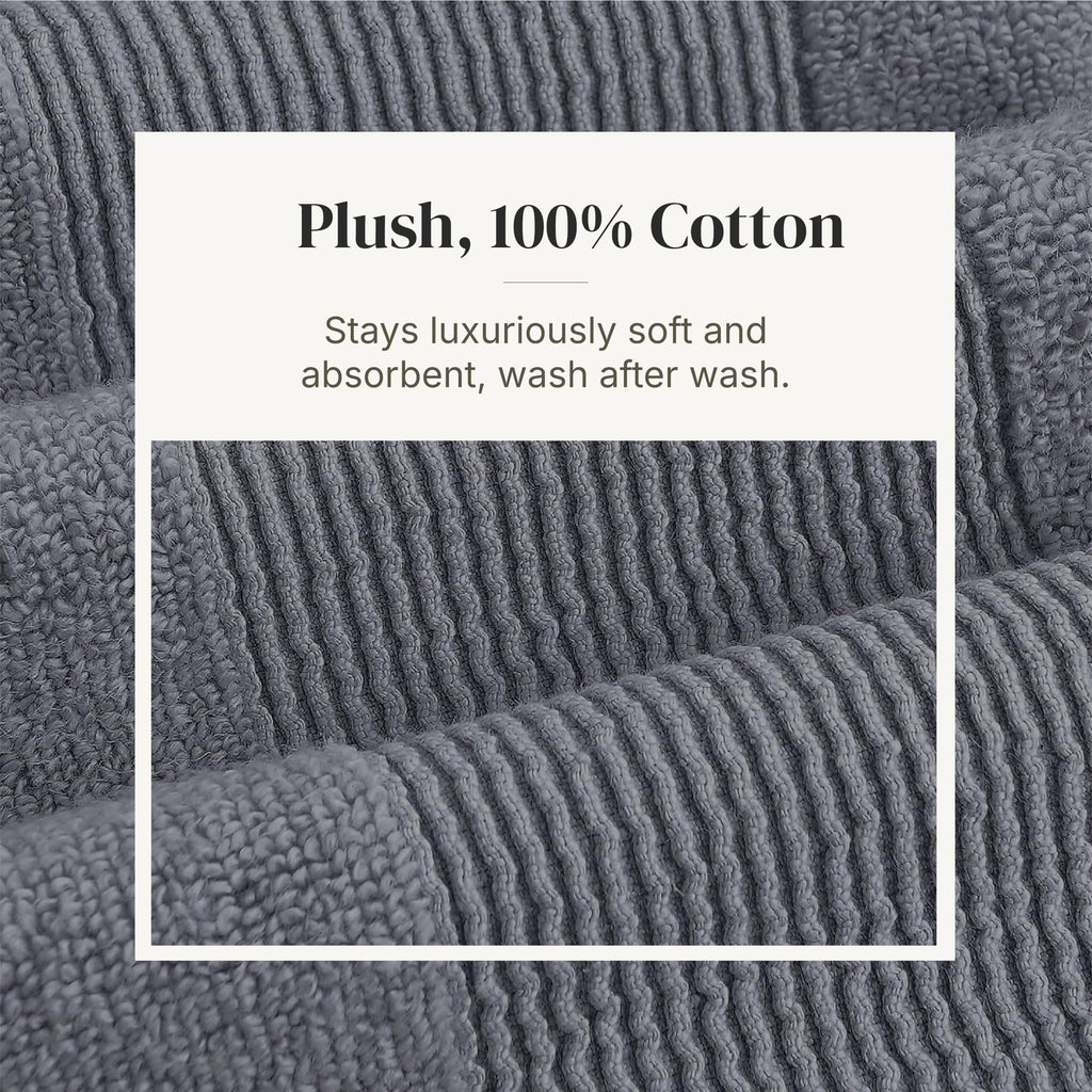 Modern Threads Amrapur Overseas 100% Combed Cotton Toilet Set, Charcoal, 6 pieces - image 5