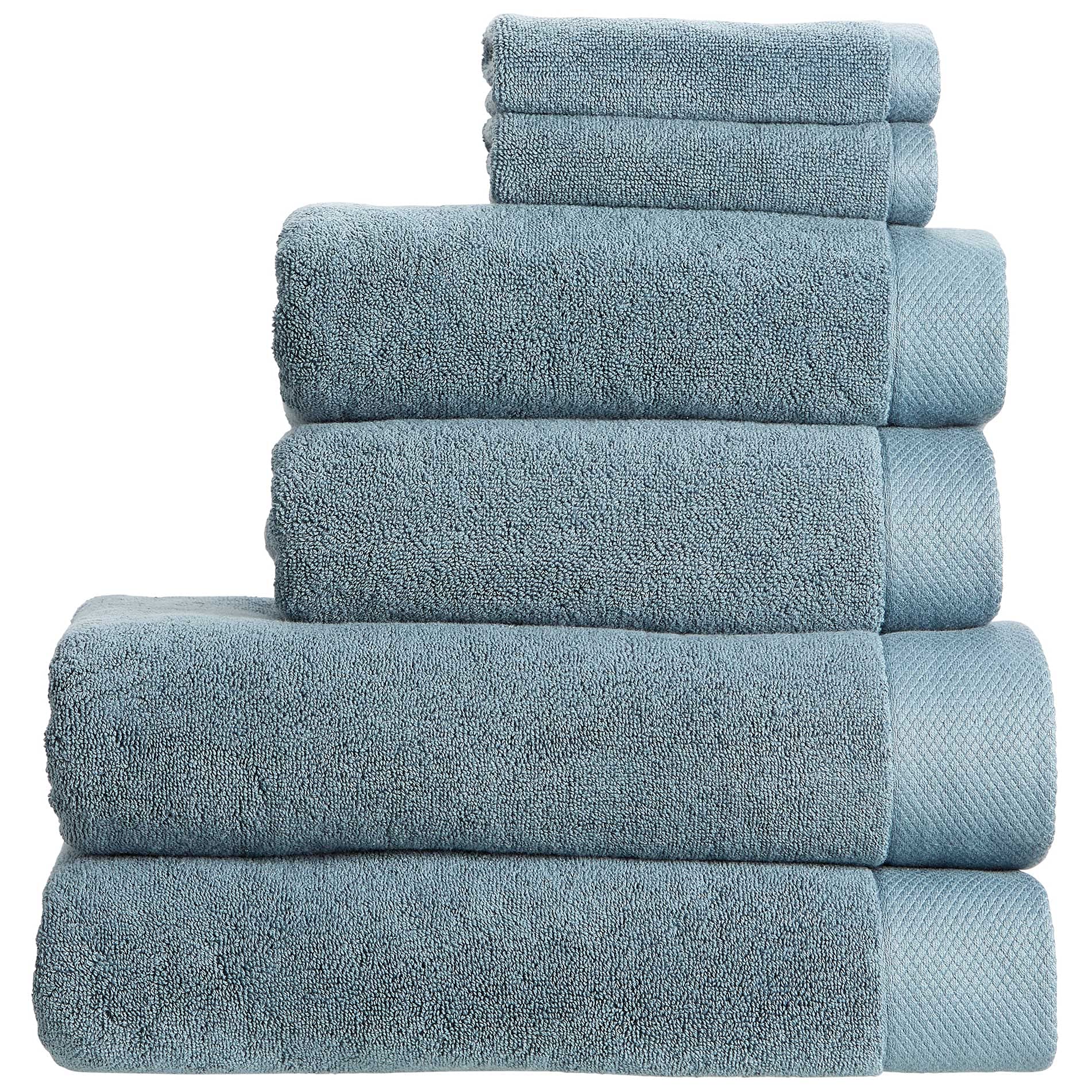 Christy Luxe 6 Piece Turkish Cotton Towel Set - 730GSM Denim Blue