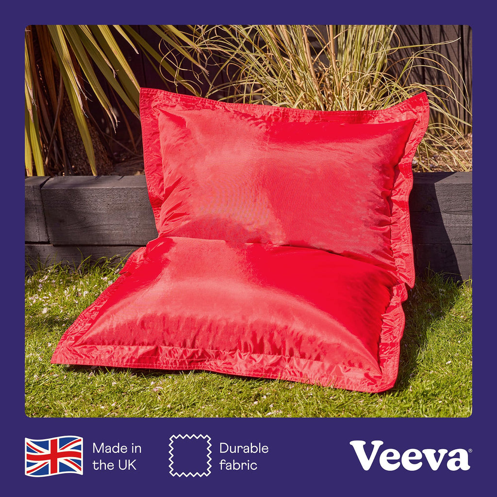Bean Bag Bazaar Kids Bean Bag – Water-Resistant Outdoor Floor Cushion, Red