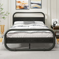 QUCENAK King Bed Frame | Metal Platform Bed with Storage and Headboard
